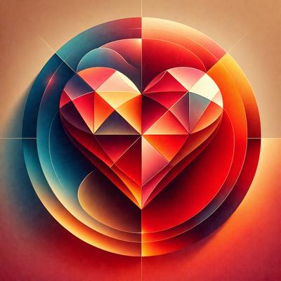 The primary subject of the image is a heart-shaped design, which is the main focus of the image. The heart is depicted in a vibrant red color, giving it a bold and striking appearance. The setting of the image is a brown surface, which serves as the backdrop for the heart design. The visual style of the image is a combination of digital art and illustration, creating a unique and eye-catching piece of art. The colors and mood of the image are predominantly red, which evokes